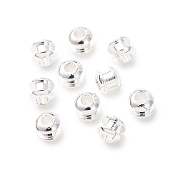 Посеребрённый Латунные бусины, колонка, стойки покрытие, долговечный, без кадмия и без свинца, 925 серебро покрытием, 3.5x3 мм, отверстие : 1.2 мм