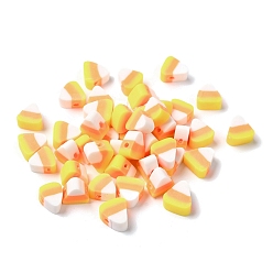 Золотистый Бусины из полимерной глины , треугольные, конфеты и арбуз, золотые, 8.5x8.5x4 мм, отверстие : 1.6 мм