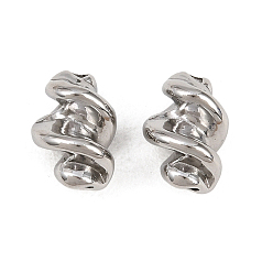 Нержавеющая Сталь Цвет Гофрированные 304 бусины из нержавеющей стали, цвет нержавеющей стали, 11.5x8 мм, отверстие : 1.2 мм