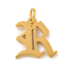 Letter R Ионное покрытие (ip) 304 брелоки из нержавеющей стали, лазерная резка, золотые, буквенное очарование, Буква R, 13x13x1.5 мм, отверстие : 3 мм