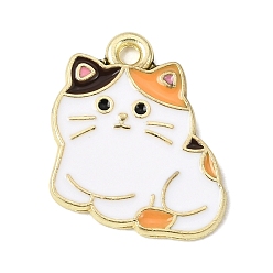 Cat Shape Подвески из эмали и сплава, золотые, животная тема, форма кошки, 16.5x16x1 мм, отверстие : 1.5 мм