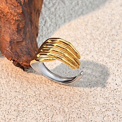 Skeleton 304 палец кольца из нержавеющей стали, ионное покрытие (ip), без кадмия, без никеля и без свинца, настоящее золото и нержавеющая сталь, скелет, 13.5 мм, внутренний диаметр: 17.8 мм