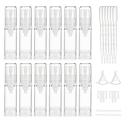 Clear Plastic Vacuum Spray bottle, Refillable Bottles, with Plastic Funnel Hopper & Dropper & Pump, Clear, 7.5cm, Capacity: 5ml