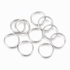 Stainless Steel Color 304 Stainless Steel Split Rings, Double Loops Jump Rings, Stainless Steel Color, 10x1.5mm, about 8.5mm inner diameter