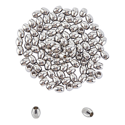 Stainless Steel Color 304 Stainless Steel Spacer Beads, Barrel, Stainless Steel Color, 5x4mm, Hole: 1.8mm, 100pcs/box