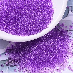(RR1313) Dyed Transparent  BlueViolet MIYUKI Round Rocailles Beads, Japanese Seed Beads, (RR1313) Dyed Transparent  Dark Orchid, 11/0, 2x1.3mm, Hole: 0.8mm, about 1100pcs/bottle, 10g/bottle