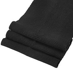 Negro Tejido elástico acanalado de poliéster para el cuello, negro, 525~560x127~130x1.5 mm