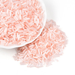 Розовый Стеклярус, имитации кошачьего глаза , туманная роза, 6.5~7x1.5~2 мм, отверстие : 0.8~1 мм, Около 13636 шт / фунт