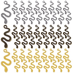 (52) Непрозрачная лаванда 90 шт 3 стили подвески из сплава в тибетском стиле, без кадмия и без свинца, змея, разноцветные, 31x13.5~14x2 мм, отверстие : 1.6 мм, около 30 шт. / стиль