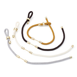 (52) Непрозрачная лаванда 4шт 4 цвета плетеный нейлоновый шнур изготовление браслета, с латунной фурнитурой , золотые, разноцветные, 9-1/2 дюйм (24 см), ссылка: 26x4 mm, 1 шт / цвет