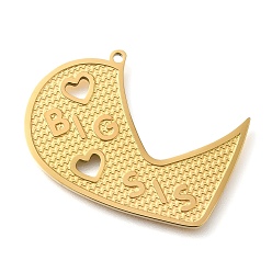 Золотой 304 подвески из нержавеющей стали, неполное сердце со словом большая сестра талисман, золотые, 32.5x34.5x1.5 мм, отверстие : 1.5 мм