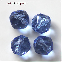 Светло-Голубой Имитация Австрийские кристаллические шарики, класс AAA, граненые, круглые, Небесно-голубой, 6 мм, отверстие : 0.7~0.9 мм