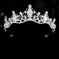 Кристалл Резинки для волос из цинкового сплава со стразами, корона для волос невесты, кристалл, 40x150 мм