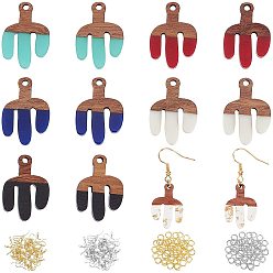 (52) Непрозрачная лаванда Наборы для самостоятельного изготовления сережек-подвесок в виде кактуса, 1 коробка 12 шт подвески из смолы и ореха, 60 шт. Железные крючки для сережек, 100шт кольца прыжок, разноцветные, 25x16.5x3 мм, отверстие : 2 мм, 6 стиль, 2 шт / стиль, 12 шт