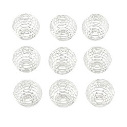 Платина Подвески железной проволоки, спиральные подвески из бисера, круглые, платина, 30x24 мм, отверстие : 7 мм