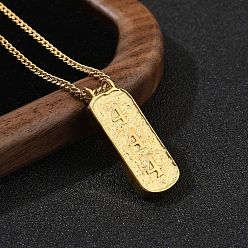Number 304 ожерелья с прямоугольными цифрами из нержавеющей стали, реальный 18 k позолоченный, число 4, 16.14 дюйм (41 см)