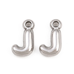 Letter J 304 подвески из нержавеющей стали, письмо амулеты, буква J, 9.5~10x2.5~9x2.5 мм, отверстие : 1.2 мм
