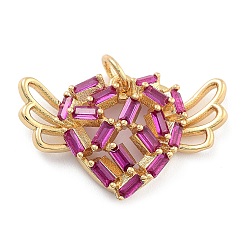 Сердце Кулон из циркония, с целью перехода в кольце, золотые, сердце, 16x24x5 мм, отверстие : 5 мм