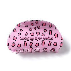 Бледно-Розовый Заколки для волос из пвх с леопардовым принтом, с железной фурнитурой, аксессуары для волос для женщин девушки густые волосы, розовый жемчуг, 47x86x43 мм