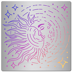 Луна Трафареты для штампов из нержавеющей стали, для diy scrapbooking / фотоальбом, декоративная тисняющая бумажная карточка, матовый цвет нержавеющей стали, луна, 160x160x0.5 мм