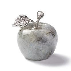 Лабрадорита Натуральный лабрадорит, со стразами, яблоко, 35x33x30 мм