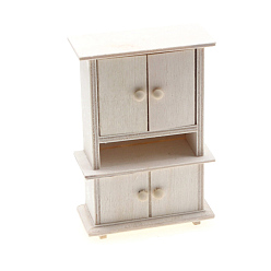 Белый Мини-модель шкафа из дерева, аксессуары для кукольного домика с микро-ландшафтом, притворяясь опорными украшениями, белые, 70x30x103 мм