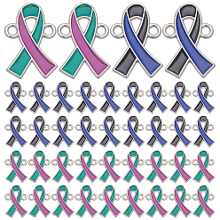 (52) Непрозрачная лаванда 40 шт. 2 цвета двухцветный сплав эмалированные звенья соединительные подвески-ленты, платина, разноцветные, 20x14 мм, 20 шт / цвет