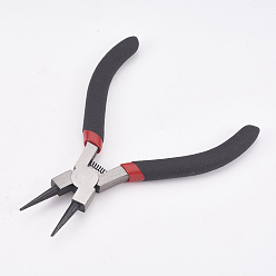 Black 45# Carbon Steel Round Nose Pliers, Hand Tools, Polishing, Black, 10.7x9.6x0.9cm
