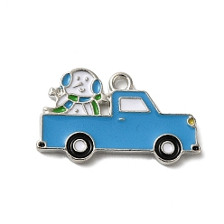 Vehicle Подвески из сплава с эмалью на зимнюю тематику, платина, автомобиль, 14.5x24.5x1.7 мм, отверстие : 1.6 мм