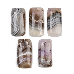 Натуральный Агат Подвески из натурального аметиста и кружевного агата, прямоугольник амулеты, класс b, 40x20x7 мм, отверстие : 1.6 мм