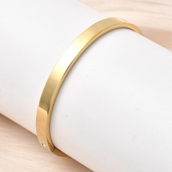 Настоящее золото 18K 201 простые браслеты из нержавеющей стали, шарнирные браслеты для женщин, реальный 18 k позолоченный, 1/4 дюйм (0.8 см), внутренний диаметр: 2-1/4 дюйм (5.8 см)