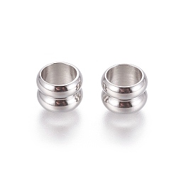 Нержавеющая Сталь Цвет Устойчивы к потускнению 202 бусины из нержавеющей стали, колонка, цвет нержавеющей стали, 8x6 мм, отверстие : 6 мм