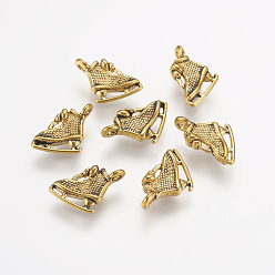 Античное Золото Тибетском стиле сплава спортивные подвески, коньках очарование, без кадмия и без свинца, античное золото , 15x10x4 мм, отверстие : 1.5 мм