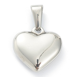 Letter M 304 Stainless Steel Pendants, Heart with Black Letter, Stainless Steel Color, Letter.M, 16x16x4.5mm, Hole: 7x3mm