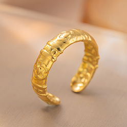 Цветок 304 из нержавеющей стали манжеты кольца, реальный 18 k позолоченный, цветок, размер США 4 1/4(15мм)~20мм