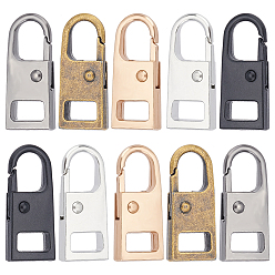 Mixed Color 10Pcs 5 Colors Zinc Alloy Zipper Slider, for Garment Accessories, Mixed Color, 2.65x1.1x0.45cm, Hole: 6.5x9mm & 7.5x4mm, 2pcs/color