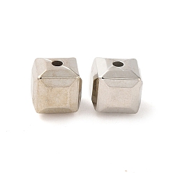 Квадрат CCB пластиковые шарики, серебряные, квадратный, 7.5x7.5x7.5 мм, отверстие : 1.4 мм