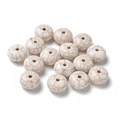 Снежный Акриловые бусины, имитация бирюзовый бисер, плоско-круглые, снег, 10x5.5 мм, отверстие : 1.6 мм, Около 1219 шт / 500 г