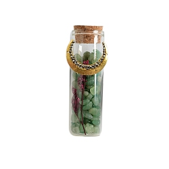 Зеленый Авантюрин Натуральный зеленый авантюрин бутылка желаний скульптура витрина украшения, для домашнего офисного стола, 85x30 мм