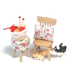 (52) Непрозрачная лаванда Миниатюрные украшения из дерева, аксессуары для домашнего кукольного домика с микро-ландшафтом, притворяясь опорными украшениями, разноцветные, 100x50x100 мм