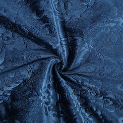 Steel Blue Flower Pattern Polyester Fabric, DIY Sofa Bag Making, Steel Blue, 1400~1500mm, 1m/pc