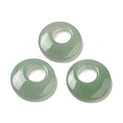 Green Aventurine Natural Green Aventurine Pendants, Donut/Pi Disc Charms, 27.5~28x4.5~5.5mm