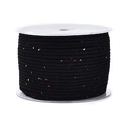 Черный 50м мягкий макраме-шнур с конфетти, круглая плетеная веревка, для настенного крепления, ремесла, Подарочная упаковка, чёрные, 3 мм, около 54.68 ярдов (50 м) / рулон