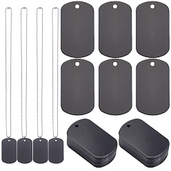 Rectangle Наборы для самостоятельного изготовления ожерелий с подвесками, включая алюминиевые подвески, штамповка заготовок для бирок и изготовление ожерелий из нержавеющей стали, устойчивой к потускнению, прямоугольные, 50x29x1 мм, отверстие : 3.5 мм, 20 шт