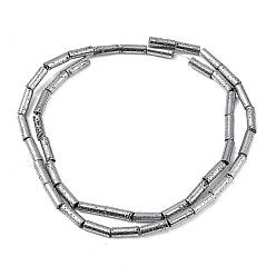 с Платиновым Покрытием Гальванические бусины из натуральной лавы, колонка, с покрытием платиным, 9x3 мм, отверстие : 1 мм, около 43 шт / нитка, 15.75'' (40 см)