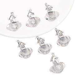 Дом Подвески из смолы на хэллоуин, с фурнитурой сплавочной платины тон, дом, 26x20 мм