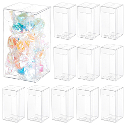 Clear Rectangle PVC Packaging Boxes, Transparent Gift Case, Clear, 4x4x8cm