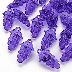 Средний Фиолетовый Осенняя тема прозрачные акриловые бусины, винограды, средне фиолетовый, 46x27x16.5 мм, отверстие : 3.5 мм, Около 101 шт / 500 г