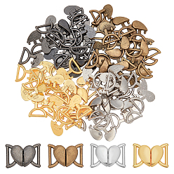 (52) Непрозрачная лаванда 40 шт. 4 цвета сплав защелкивающиеся застежки, для костюма, сердце, разноцветные, 10.5x13x2.6 мм, 10 шт / цвет