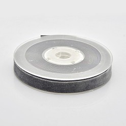 Gray Polyester Velvet Ribbon for Gift Packing and Festival Decoration, Gray, 1/2 inch(13mm), about 25yards/roll(22.86m/roll)